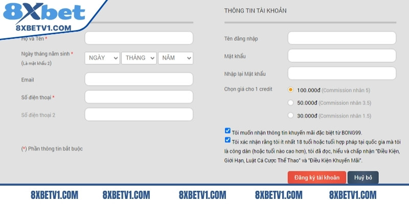 Click xác nhận để yêu cầu được gửi đi cho hệ thống